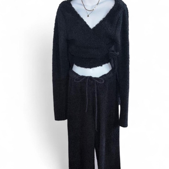 Skims Cozy 2-Piece Matching Lounge Set L/XL Black - Picture 2 of 5